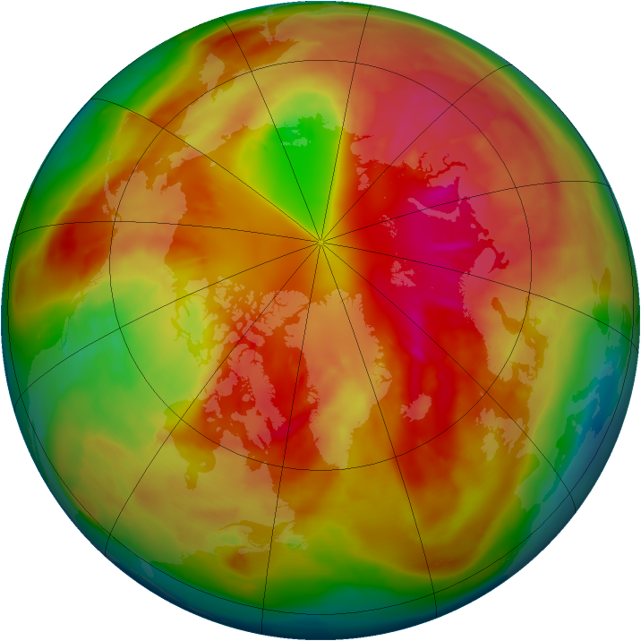 Arctic ozone map for 01 March 2010